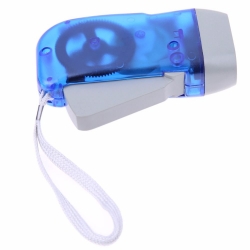 Latarka na dynamo niebieska HAND-PRESSING FLASH LIGHT